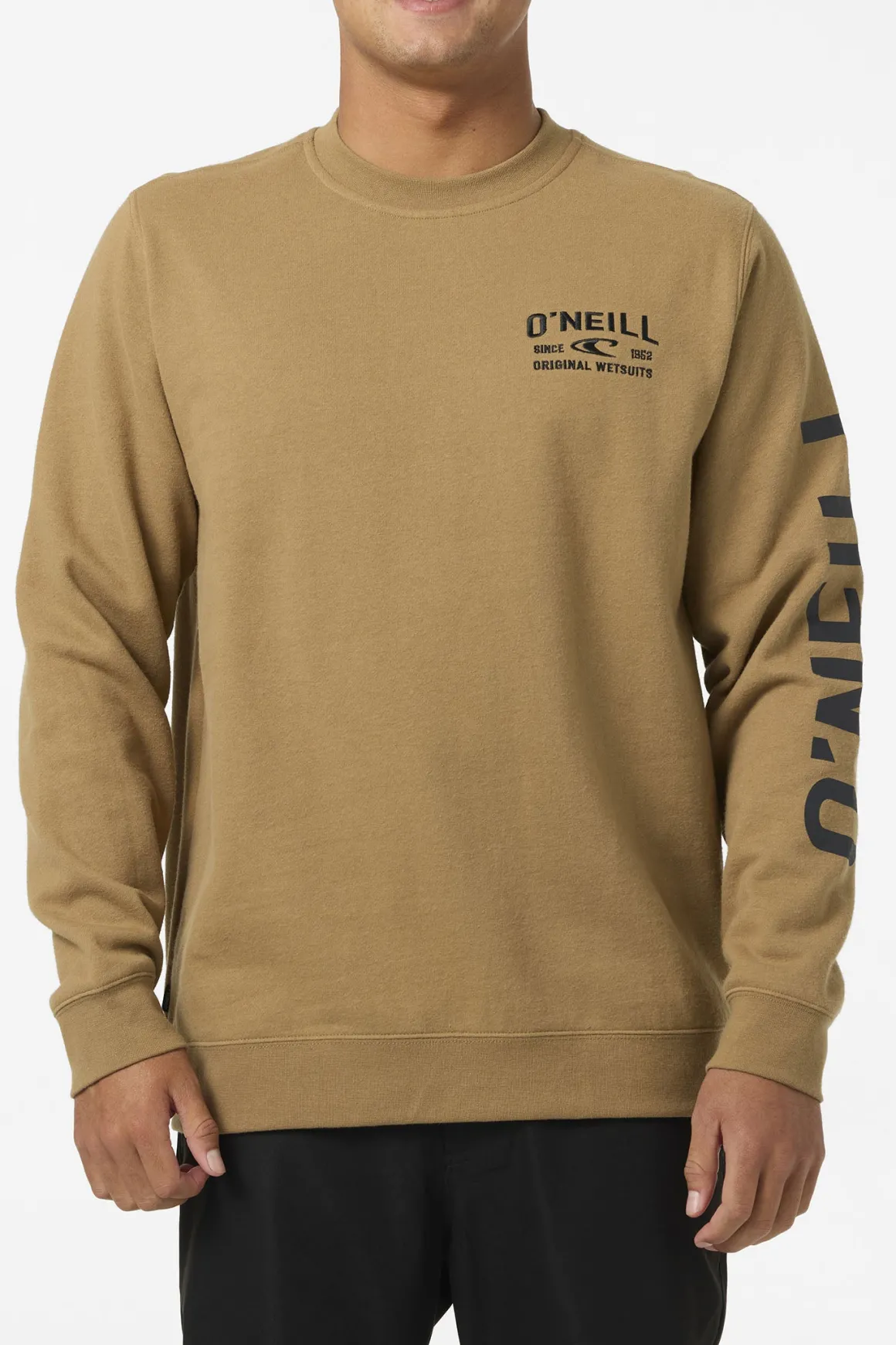 Fifty Two Cliffs Crew Crew Neck Fleece - Dark Khaki | O'Neill