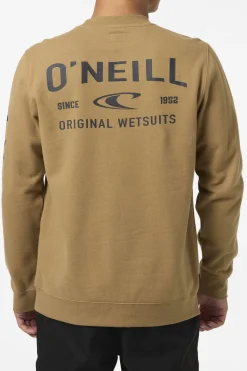 Fifty Two Cliffs Crew Crew Neck Fleece - Dark Khaki | O'Neill