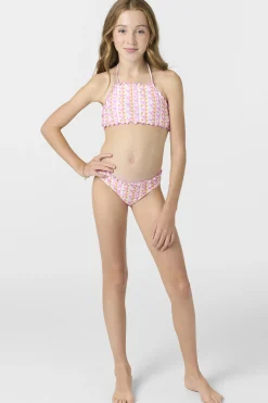 Girl's Balearic Waves Ruffle Edge High Neck Top Set