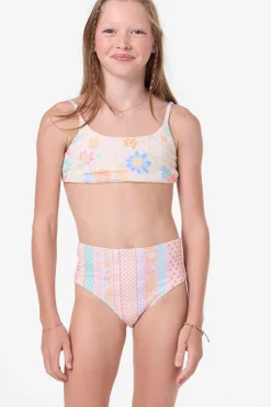 Girl's Bali Floral Revo Tie Back Bralette Top Set - Tapioca | O'Neill
