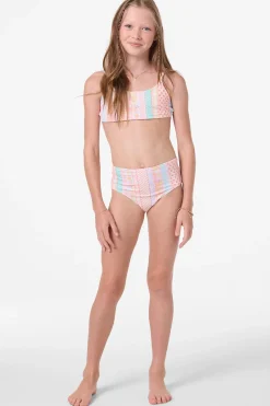 Girl's Bali Floral Revo Tie Back Bralette Top Set - Tapioca | O'Neill