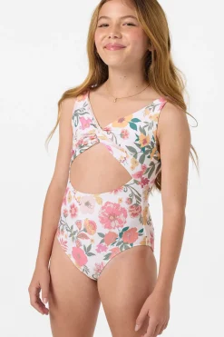 Girl's Camellia Floral Twisted One-Piece - Vanilla | O'Neill