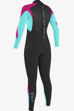 Girl's Epic 4/3MM Back Zip Full - Blk/seaglass/berry | O'Neill