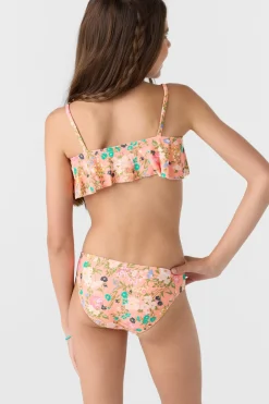 Girl's Kelly Floral Ruffle Bralette Top Set - Desert Flower | O'Neill