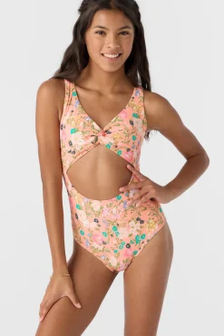 Girl's Kelly Floral Twisted One-Piece - Desert Flower | O'Neill