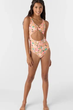 Girl's Kelly Floral Twisted One-Piece