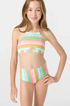 Girl's Low Tide Peekaboo High Neck Top Set - Multi Clr | O'Neill
