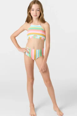 Girl's Low Tide Peekaboo High Neck Top Set - Multi Clr | O'Neill