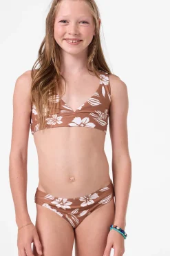 Girl's Nomad Floral Fixed Bralette Top Set - Carob Brown | O'Neill