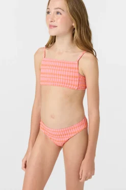 Girl's Paradise Plaid Square Neck Bralette Top Set