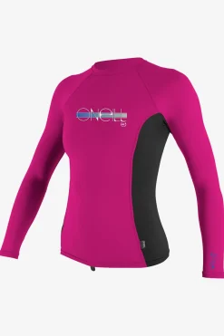 Girl's Premium Skins Long Sleeve Rashguard - Berry/blk/berry | O'Neill