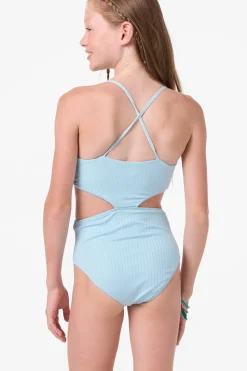 Girl's Shorebreak Rib Knot Front One-Piece - Stratosphere | O'Neill