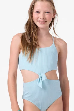 Girl's Shorebreak Rib Knot Front One-Piece - Stratosphere | O'Neill