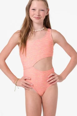 Girl's Sunshine Asymm One-Piece - Fusion Coral | O'Neill
