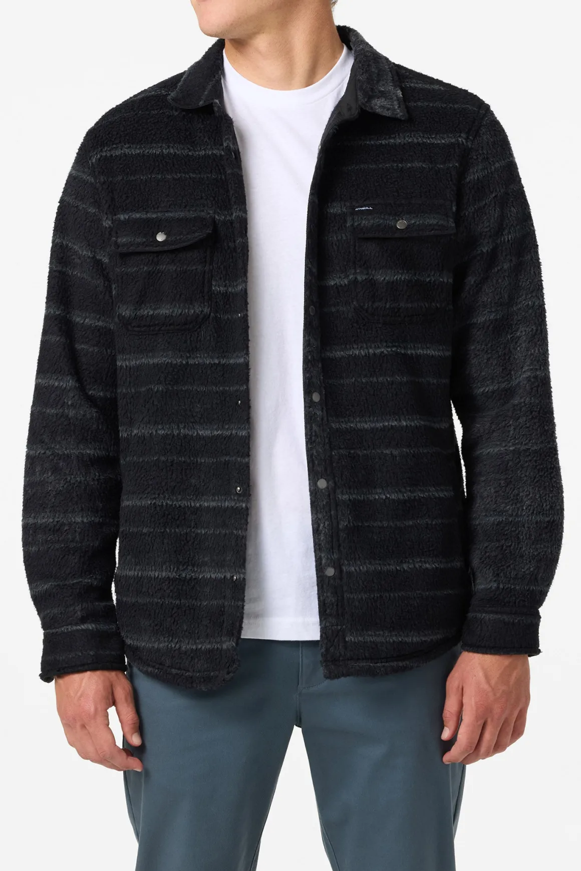 Glacier High Pile Overshirt Superfleece Standard Fit Long Sleeve Shirt - Black | O'Neill