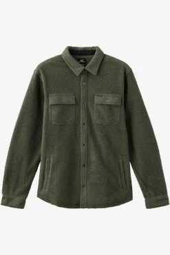 Glacier High Pile Overshirt Superfleece Standard Fit Long Sleeve Shirt - Dark Olive | O'Neill
