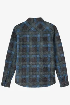 Glacier Plaid High Pile Superfleece Standard Fit Long Sleeve Shirt - Dark Slate | O'Neill