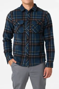 Glacier Plaid Superfleece Standard Fit Long Sleeve Shirt - Midnight Navy | O'Neill