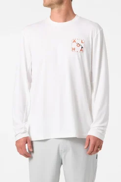 Hawaii Layout Upf Ls Shirt Standard Fit Long Sleeve Tee - White | O'Neill