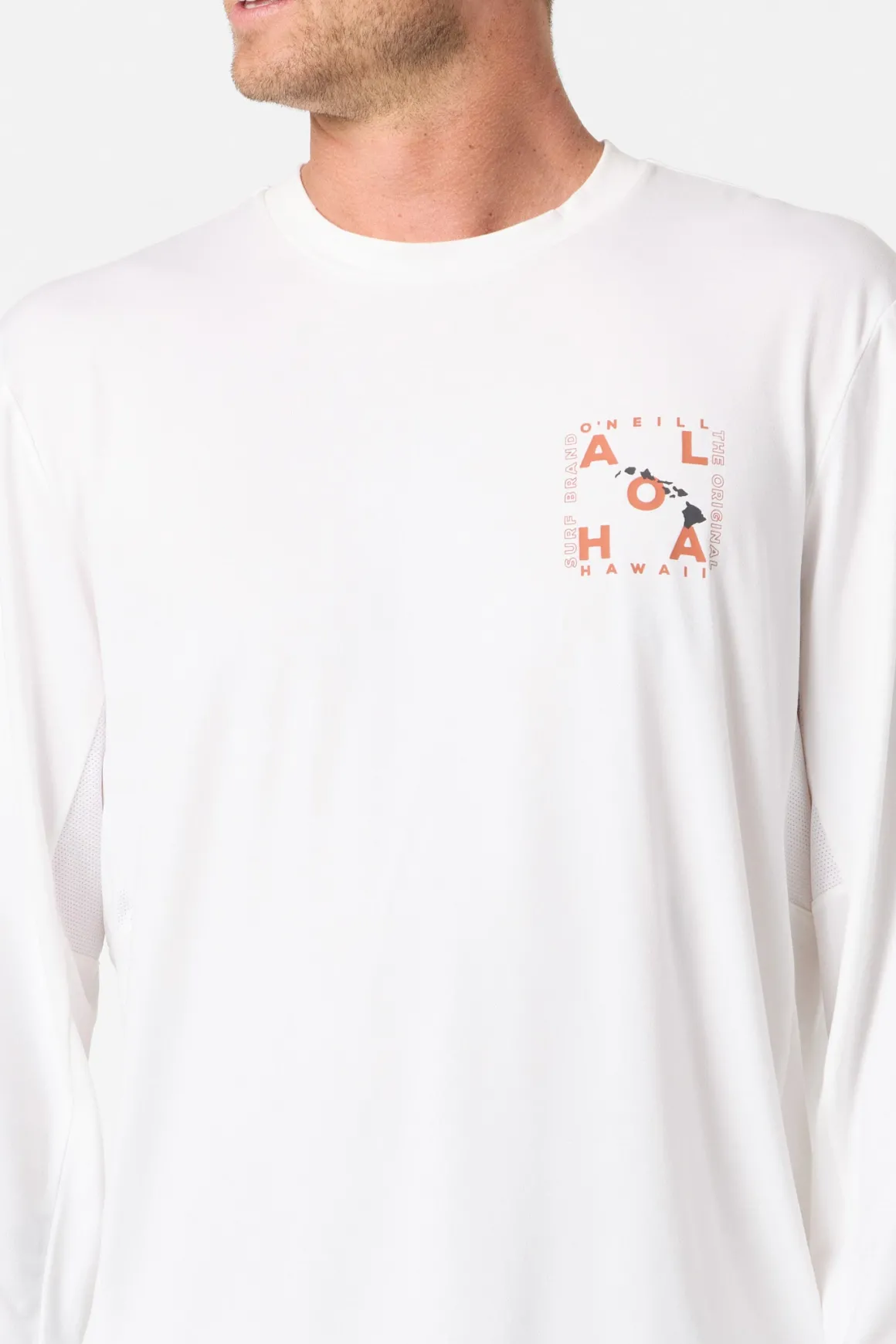 Hawaii Layout Upf Ls Shirt Standard Fit Long Sleeve Tee - White | O'Neill