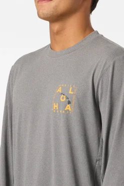 Hawaii Layout Upf Ls Shirt Standard Fit Long Sleeve Tee - Gargoyle Melange | O'Neill