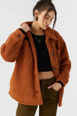 Heath High Pile Oversized Fleece Jacket - Sierra | O'Neill