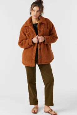 Heath High Pile Oversized Fleece Jacket - Sierra | O'Neill