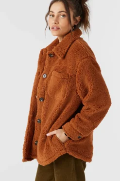 Heath High Pile Oversized Fleece Jacket - Sierra | O'Neill