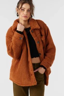 Heath High Pile Oversized Fleece Jacket - Sierra | O'Neill