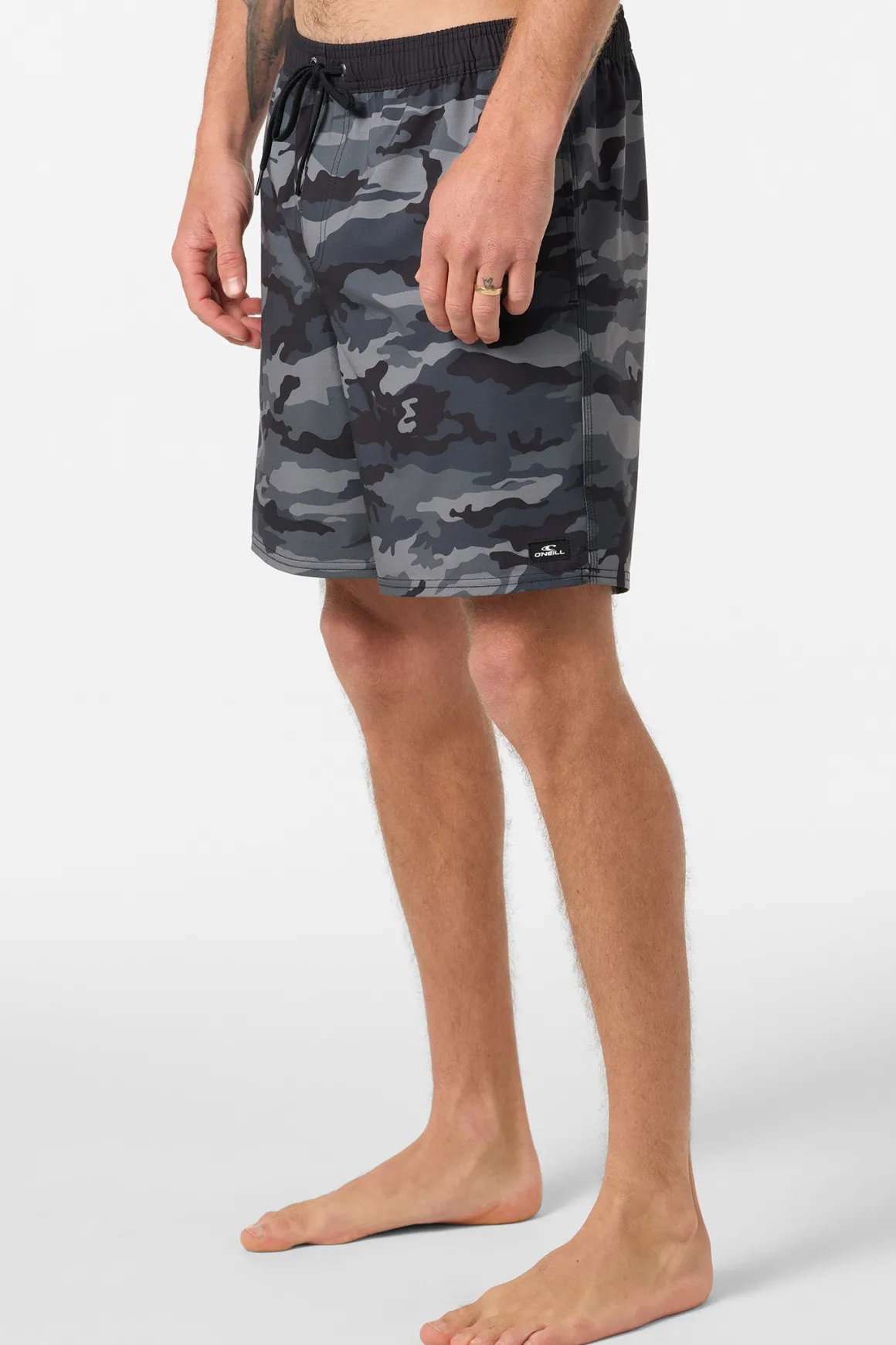Hermosa Elastic Waist Lined 17" Swim Trunks Trunks - Black Camo | O'Neill