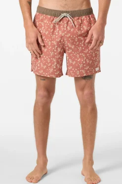 Hermosa Retro 17" Elastic Waist Swim Trunks