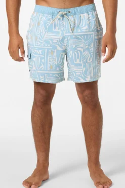Hermosa Retro 17" Elastic Waist Swim Trunks