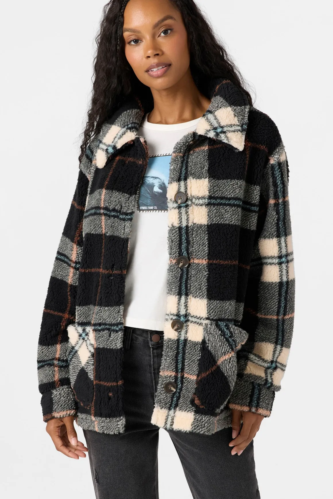 Huxlee Printed Jacket - Black | O'Neill