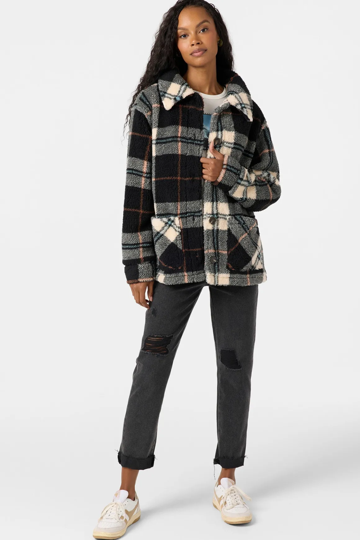 Huxlee Printed Jacket - Black | O'Neill