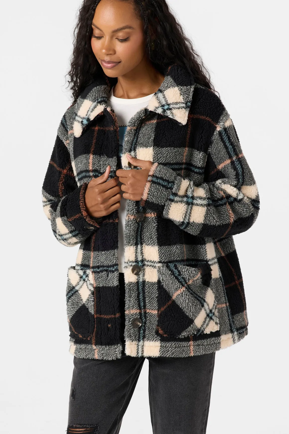 Huxlee Printed Jacket - Black | O'Neill