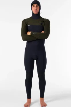 Hyperfreak 4/3+MM Chest Zip Full W/hood - Blk/ranger | O'Neill