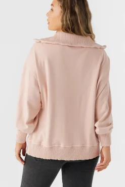 Karma Mock Zip Crew Neck Fleece - Rose Dust | O'Neill