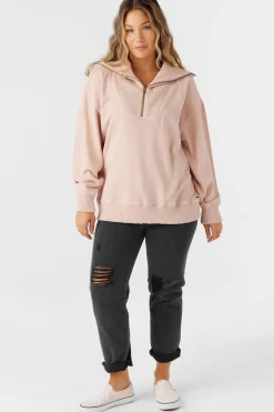 Karma Mock Zip Crew Neck Fleece - Rose Dust | O'Neill