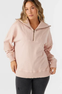 Karma Mock Zip Crew Neck Fleece - Rose Dust | O'Neill