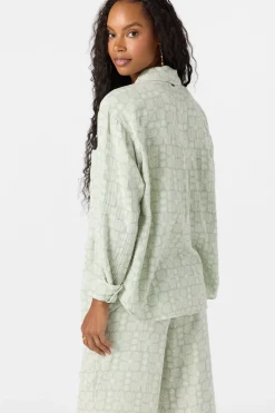 Leni Relaxed Geo Long Sleeve Top - Seafoam | O'Neill