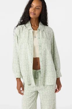 Leni Relaxed Geo Long Sleeve Top - Seafoam | O'Neill