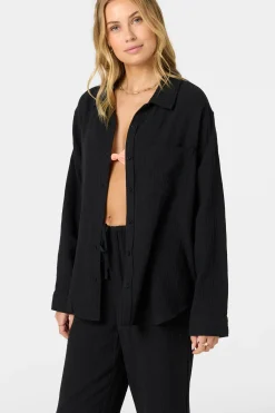 Leni Relaxed Long Sleeve Top - Black | O'Neill