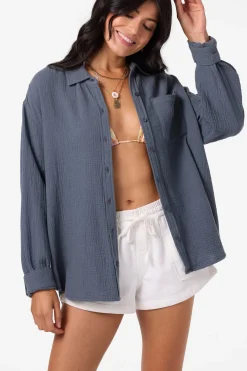 Leni Relaxed Long Sleeve Top - Slate | O'Neill