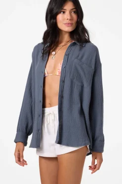 Leni Relaxed Long Sleeve Top - Slate | O'Neill