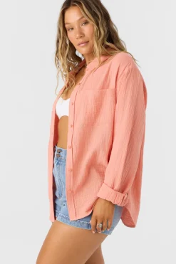 Leni Relaxed Long Sleeve Top - Canyon Clay | O'Neill