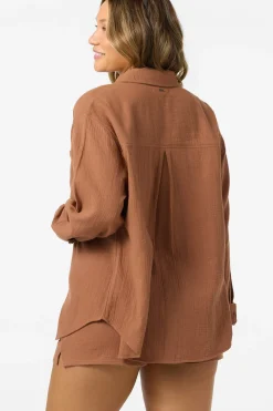 Leni Relaxed Ls Top Shirt Long Sleeve Top - Carob Brown | O'Neill