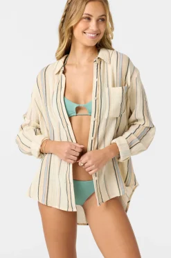 Leni Stripe Relaxed Long Sleeve Top - Tapioca | O'Neill