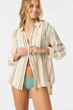 Leni Stripe Relaxed Long Sleeve Top - Tapioca | O'Neill