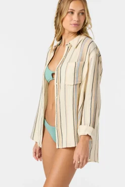 Leni Stripe Relaxed Long Sleeve Top - Tapioca | O'Neill