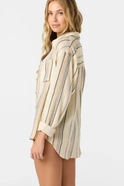 Leni Stripe Relaxed Long Sleeve Top - Tapioca | O'Neill